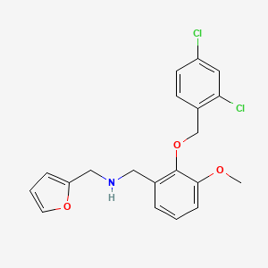 molecular formula C20H19Cl2NO3 B12484227 1-{2-[(2,4-dichlorobenzyl)oxy]-3-methoxyphenyl}-N-(furan-2-ylmethyl)methanamine 