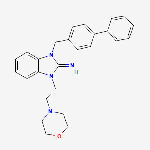 molecular formula C26H28N4O B12484232 1-(biphenyl-4-ylmethyl)-3-[2-(morpholin-4-yl)ethyl]-1,3-dihydro-2H-benzimidazol-2-imine 