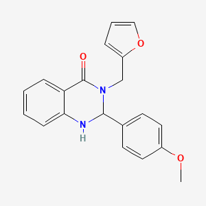 molecular formula C20H18N2O3 B12484244 3-(Furan-2-ylmethyl)-2-(4-methoxyphenyl)-1,2-dihydroquinazolin-4-one 