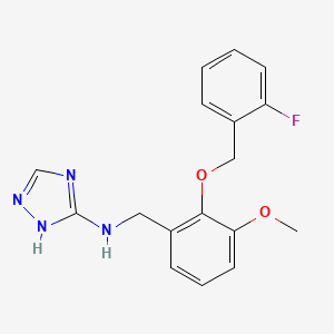 N-[[2-[(2-fluorophenyl)methoxy]-3-methoxyphenyl]methyl]-1H-1,2,4-triazol-5-amine