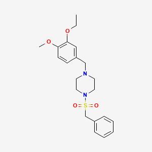 molecular formula C21H28N2O4S B12484294 1-(Benzylsulfonyl)-4-(3-ethoxy-4-methoxybenzyl)piperazine 