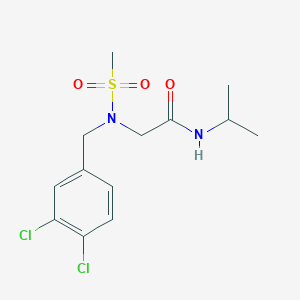 molecular formula C13H18Cl2N2O3S B12484306 N~2~-(3,4-dichlorobenzyl)-N~2~-(methylsulfonyl)-N-propan-2-ylglycinamide 