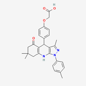 {4-[3,7,7-trimethyl-1-(4-methylphenyl)-5-oxo-4,5,6,7,8,9-hexahydro-1H-pyrazolo[3,4-b]quinolin-4-yl]phenoxy}acetic acid