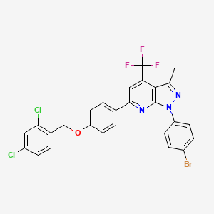 1-(4-bromophenyl)-6-{4-[(2,4-dichlorobenzyl)oxy]phenyl}-3-methyl-4-(trifluoromethyl)-1H-pyrazolo[3,4-b]pyridine