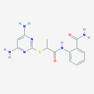 2-({2-[(4,6-Diaminopyrimidin-2-yl)sulfanyl]propanoyl}amino)benzamide