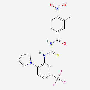 3-methyl-4-nitro-N-{[2-(pyrrolidin-1-yl)-5-(trifluoromethyl)phenyl]carbamothioyl}benzamide