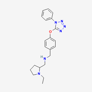 molecular formula C21H26N6O B12484340 1-(1-ethylpyrrolidin-2-yl)-N-{4-[(1-phenyl-1H-tetrazol-5-yl)oxy]benzyl}methanamine 