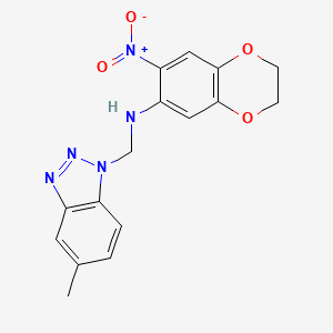 N-[(5-methyl-1H-benzotriazol-1-yl)methyl]-7-nitro-2,3-dihydro-1,4-benzodioxin-6-amine