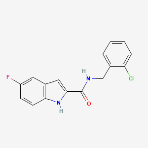 molecular formula C16H12ClFN2O B12484374 N-(2-chlorobenzyl)-5-fluoro-1H-indole-2-carboxamide 