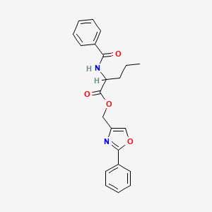 (2-phenyl-1,3-oxazol-4-yl)methyl N-(phenylcarbonyl)norvalinate