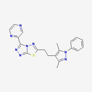 6-[2-(3,5-dimethyl-1-phenyl-1H-pyrazol-4-yl)ethyl]-3-(pyrazin-2-yl)[1,2,4]triazolo[3,4-b][1,3,4]thiadiazole