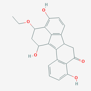 molecular formula C22H20O5 B1248440 17-Ethoxy-7,15,19-trihydroxypentacyclo[10.7.1.02,11.03,8.016,20]icosa-1,3(8),4,6,12(20),13,15-heptaen-9-one 