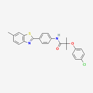 2-(4-chlorophenoxy)-2-methyl-N-[4-(6-methyl-1,3-benzothiazol-2-yl)phenyl]propanamide