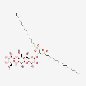molecular formula C54H104O20S2 B1248443 3-(十六烷基磺酰基)-2-[(十六烷基磺酰基)甲基]丙基 α-D-半乳糖基-(1->4)-β-D-半乳糖基-(1->4)-β-D-葡萄糖苷 