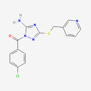 molecular formula C15H12ClN5OS B12484460 {5-amino-3-[(pyridin-3-ylmethyl)sulfanyl]-1H-1,2,4-triazol-1-yl}(4-chlorophenyl)methanone 