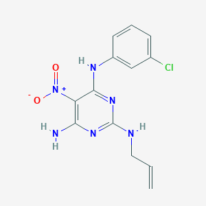 4-N-(3-chlorophenyl)-5-nitro-2-N-prop-2-enylpyrimidine-2,4,6-triamine