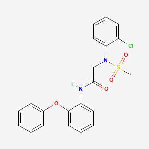 molecular formula C21H19ClN2O4S B12484495 N~2~-(2-chlorophenyl)-N~2~-(methylsulfonyl)-N-(2-phenoxyphenyl)glycinamide 