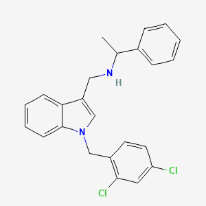 molecular formula C24H22Cl2N2 B12484501 N-{[1-(2,4-dichlorobenzyl)-1H-indol-3-yl]methyl}-1-phenylethanamine 