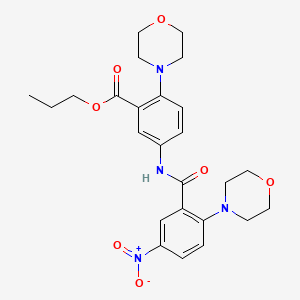 Propyl 2-(morpholin-4-yl)-5-({[2-(morpholin-4-yl)-5-nitrophenyl]carbonyl}amino)benzoate