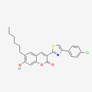 3-[4-(4-chlorophenyl)-1,3-thiazol-2-yl]-6-hexyl-7-hydroxy-2H-chromen-2-one