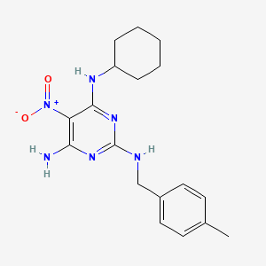 N~4~-cyclohexyl-N~2~-(4-methylbenzyl)-5-nitropyrimidine-2,4,6-triamine