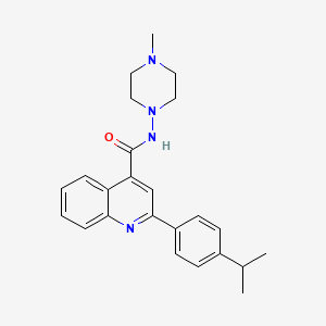 molecular formula C24H28N4O B12484583 2-(4-isopropylphenyl)-N-(4-methyl-1-piperazinyl)-4-quinolinecarboxamide 