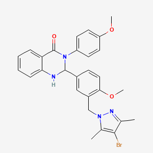 2-{3-[(4-bromo-3,5-dimethyl-1H-pyrazol-1-yl)methyl]-4-methoxyphenyl}-3-(4-methoxyphenyl)-2,3-dihydroquinazolin-4(1H)-one