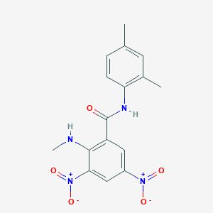 molecular formula C16H16N4O5 B12484640 N-(2,4-dimethylphenyl)-2-(methylamino)-3,5-dinitrobenzamide 