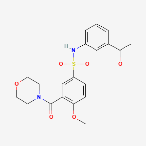 N-(3-acetylphenyl)-4-methoxy-3-(morpholine-4-carbonyl)benzenesulfonamide