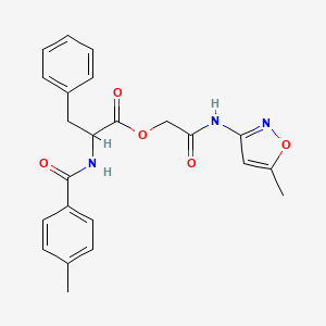 molecular formula C23H23N3O5 B12484663 2-[(5-methyl-1,2-oxazol-3-yl)amino]-2-oxoethyl N-[(4-methylphenyl)carbonyl]phenylalaninate 