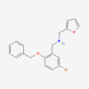 molecular formula C19H18BrNO2 B12484688 1-[2-(benzyloxy)-5-bromophenyl]-N-(furan-2-ylmethyl)methanamine 