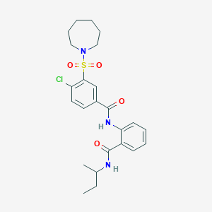 molecular formula C24H30ClN3O4S B12484697 3-(azepan-1-ylsulfonyl)-N-[2-(butan-2-ylcarbamoyl)phenyl]-4-chlorobenzamide 