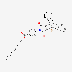 Octyl 4-(1-bromo-16,18-dioxo-17-azapentacyclo[6.6.5.0~2,7~.0~9,14~.0~15,19~]nonadeca-2,4,6,9,11,13-hexaen-17-yl)benzoate (non-preferred name)