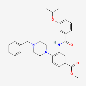 Methyl 4-(4-benzylpiperazin-1-yl)-3-({[3-(propan-2-yloxy)phenyl]carbonyl}amino)benzoate