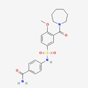 4-[3-(Azepane-1-carbonyl)-4-methoxy-benzenesulfonylamino]-benzamide