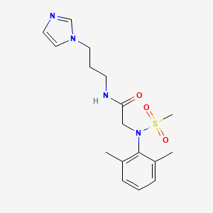 molecular formula C17H24N4O3S B12484743 N~2~-(2,6-dimethylphenyl)-N-[3-(1H-imidazol-1-yl)propyl]-N~2~-(methylsulfonyl)glycinamide 