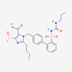 2-Butyl-5-methylsulfinyl-3-[[4-[2-(propylcarbamoylsulfamoyl)phenyl]phenyl]methyl]imidazole-4-carboxylic acid