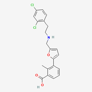 3-[5-({[2-(2,4-Dichlorophenyl)ethyl]amino}methyl)furan-2-yl]-2-methylbenzoic acid