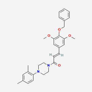1-[4-(2,4-Dimethylphenyl)piperazino]-3-[3,5-dimethoxy-4-(benzyloxy)phenyl]-2-propene-1-one