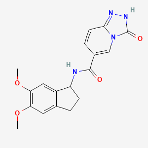 N-(5,6-dimethoxy-2,3-dihydro-1H-inden-1-yl)-3-oxo-2,3-dihydro[1,2,4]triazolo[4,3-a]pyridine-6-carboxamide