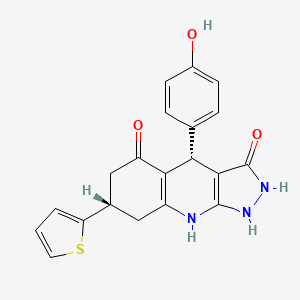 (4R,7S)-3-hydroxy-4-(4-hydroxyphenyl)-7-(thiophen-2-yl)-1,4,6,7,8,9-hexahydro-5H-pyrazolo[3,4-b]quinolin-5-one