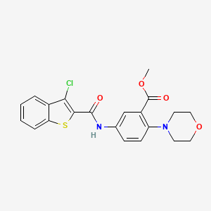 molecular formula C21H19ClN2O4S B12484881 Methyl 5-{[(3-chloro-1-benzothiophen-2-yl)carbonyl]amino}-2-(morpholin-4-yl)benzoate 