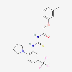 2-(3-methylphenoxy)-N-{[2-(pyrrolidin-1-yl)-5-(trifluoromethyl)phenyl]carbamothioyl}acetamide