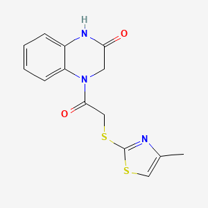 4-{2-[(4-Methyl-1,3-thiazol-2-YL)sulfanyl]acetyl}-1,3-dihydroquinoxalin-2-one