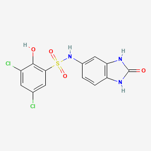 molecular formula C13H9Cl2N3O4S B12484919 3,5-dichloro-2-hydroxy-N-(2-oxo-2,3-dihydro-1H-benzimidazol-5-yl)benzenesulfonamide 