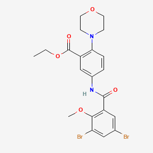 Ethyl 5-{[(3,5-dibromo-2-methoxyphenyl)carbonyl]amino}-2-(morpholin-4-yl)benzoate