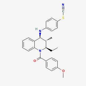 molecular formula C27H27N3O2S B12484947 4-({(2R,3S,4S)-2-ethyl-1-[(4-methoxyphenyl)carbonyl]-3-methyl-1,2,3,4-tetrahydroquinolin-4-yl}amino)phenyl thiocyanate 