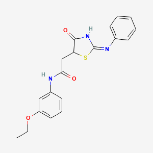 N-(3-ethoxyphenyl)-2-[(2E)-4-oxo-2-(phenylimino)-1,3-thiazolidin-5-yl]acetamide