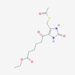 ethyl 6-{5-[(acetylsulfanyl)methyl]-2-oxo-2,3-dihydro-1H-imidazol-4-yl}-6-oxohexanoate