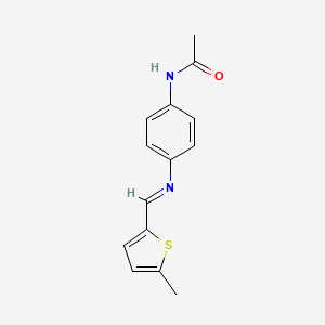 N-(4-{[(5-methyl-2-thienyl)methylene]amino}phenyl)acetamide